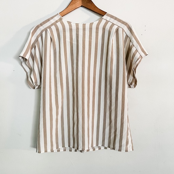 Tan and white stripe blouse - Picture 2 of 2